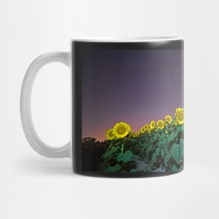 Starry Sky over Colby Farm Sunflowers Newbury MA Mug